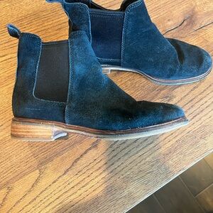 Clarks black suede booties